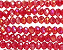 INACTIVE Garnet AB Crystal Faceted Rondelle 6mm