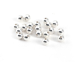 Silver (plated) Round Bead 4mm (100 pieces)