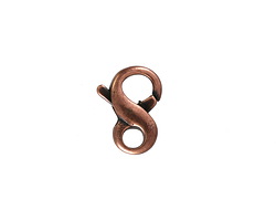Antique Copper (plated) Infinity Lobster Clasp 14x11mm