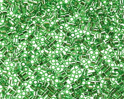 Miyuki Delica Silver Lined Green (DBS0046) 15/0 Seed Bead