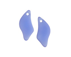 Light Sapphire Beach-Style Glass Wave Drop Pendant Pair 12x25mm