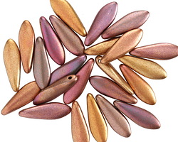 Czech Glass Autumn Metallics Dagger 5x16mm