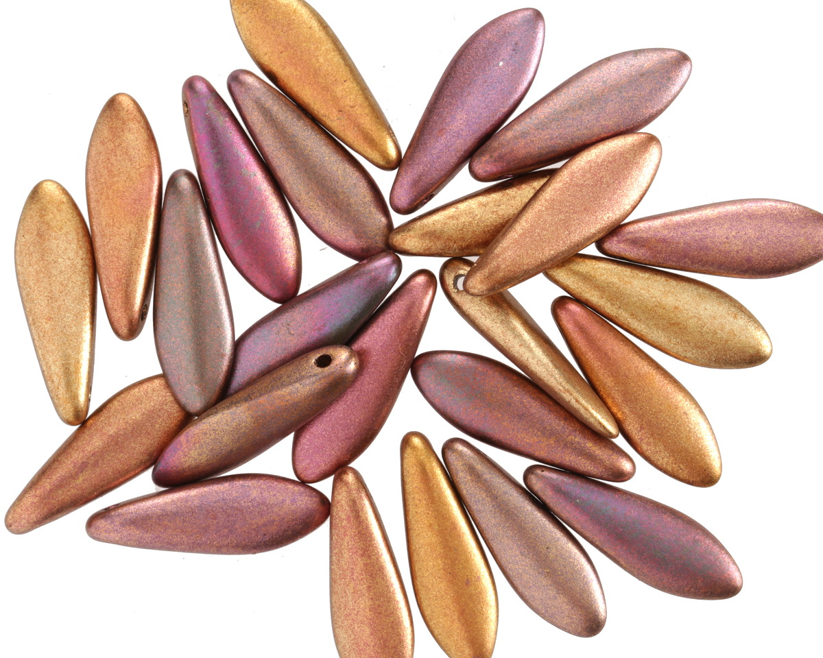 Czech Glass Autumn Metallics Dagger 5x16mm
