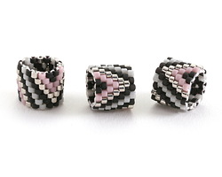 Shadows Chevron 9x10mm Miyuki Woven Seed Bead Tube for 12mm Interchangeable Focal