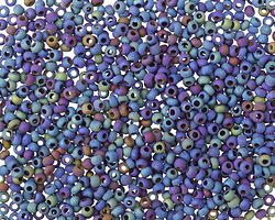 Matte Metallic Iris Blue Round 11/0 Seed Bead