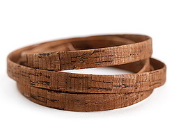 Dark Brown Cork Cord Flat 10mm