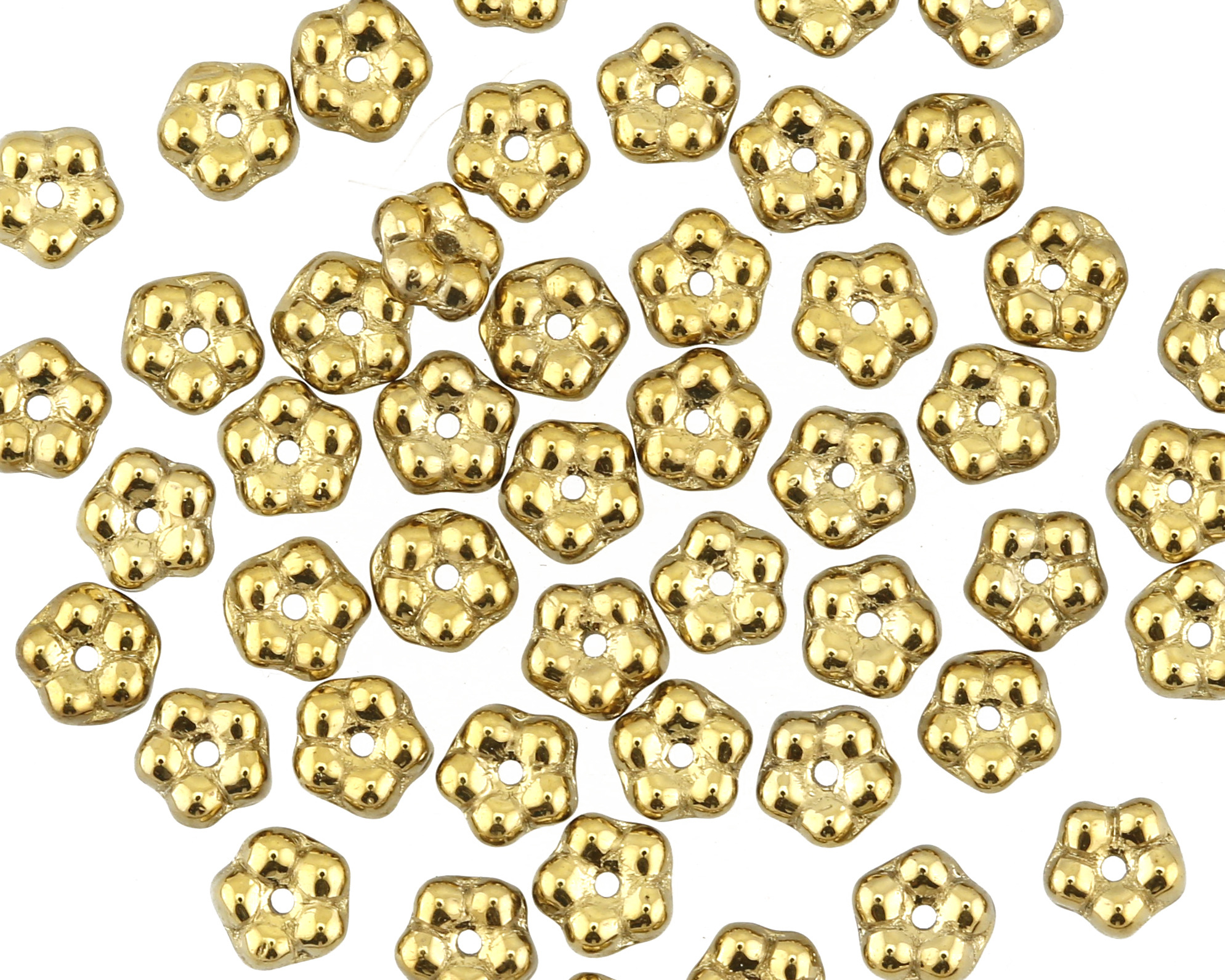 Czech Glass Antique Gold Bali Style Daisy Spacer 2x5mm