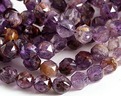 Purple Phantom Quartz (Auralite-23) Diamond Cut Faceted Round 10mm