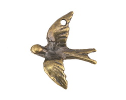 Mykonos Antique Brass (plated) Flying Dove 29x34mm