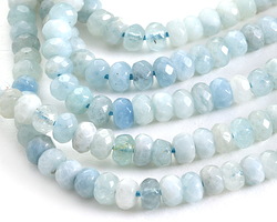 Aquamarine Faceted Rondelle 4x5mm