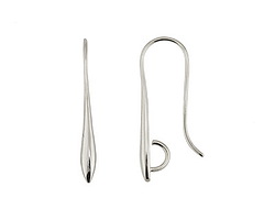 Silver (plated) Drip Earwire 3x23mm (20 pieces)