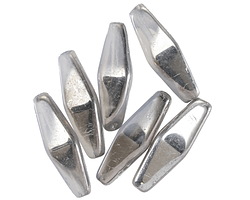 Czech Glass White Opal w/ Silver Rhombus 20x8mm