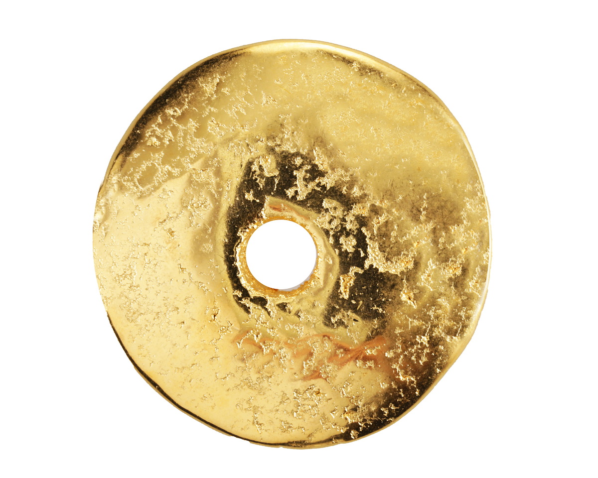 Mykonos Metalized Ceramic Gold Large Textured Washer 34-35mm