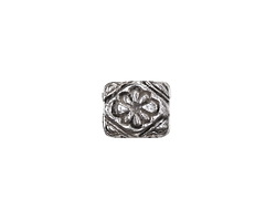 Mykonos Antique Silver (plated) Floral Ornate Rectangle 11x9.5mm