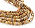Picture Jasper Microfaceted Heishi 3x6mm
