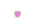 24K Gold (plated) Lilac Enamel Tulip Bead 7.5x9mm