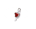 Antique Silver (plated) Red Enamel Love Bird Focal 12x13.5mm