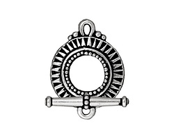 TierraCast Antique Silver (plated) Sunburst Toggle Clasp 21x16mm, 20mm Bar
