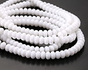 White Glass Rondelle 5x8mm