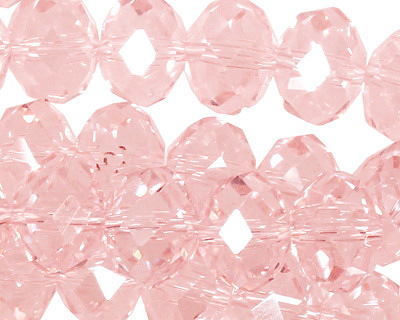 Light Rose Crystal Faceted Rondelle 14mm