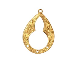 Brass Small Patterned Diamond Link 20x30mm