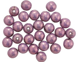 Czech Glass Luster Metallic Opaque Amethyst Round Druk 6mm