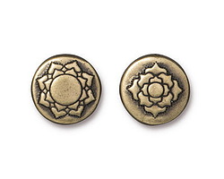 TierraCast Antique Brass (plated) Lotus Bead 14mm