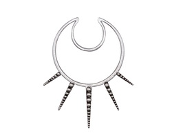 Zola Elements Antique Silver (plated) Sea Urchin Spiked Cresent Focal 35x44mm
