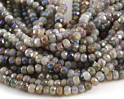 Fancy Jasper AB Faceted Rondelle 3x4mm