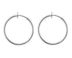 Silver (plated) Endless Hoop Clip-on Earwire 25mm