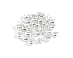 Silver (plated) Crimp Cover 4mm (200 pieces)