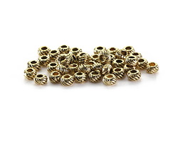 Antique Gold Finish Small Twisted Rondelle 2x3.5mm