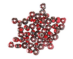 Czech Glass Opaque Fire Engine Red Picasso Trica Beads 2.5x4mm