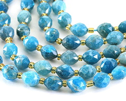 Pacific Blue Apatite Faceted Rice 8x6.5-7mm
