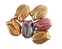 Czech Glass Matte Autumn Metallics Tulip 16x12mm