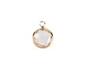 Clear Crystal Round Drop in Gold Finish Bezel 12.8x16.5mm