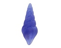 Royal Blue Beach-Style Glass Conch Shell Pendant 15x44mm