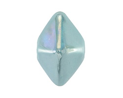 Mykonos Ceramic Iridescent Turquoise Octahedron 18x21mm