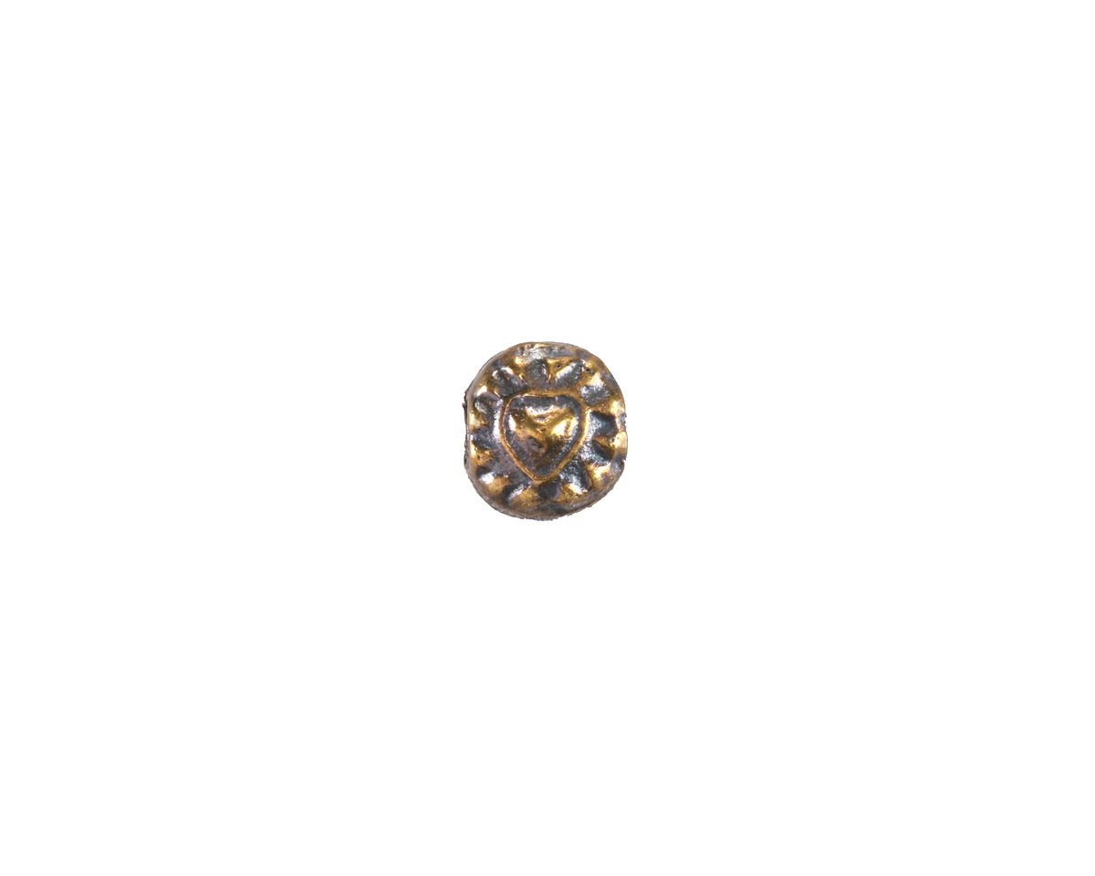Mykonos Antique Brass (plated) Folksy Heart Bead 7mm