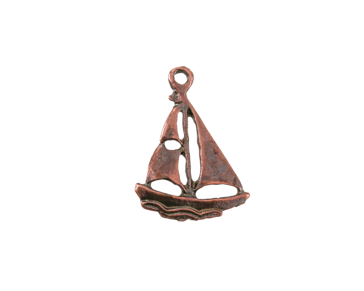 Mykonos Antique Copper (plated) Sailboat Focal 16x21mm