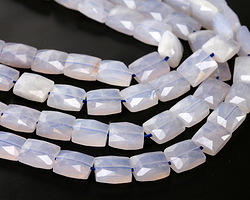 Blue Rose Quartz Faceted Puff Rectangle 8x10mm