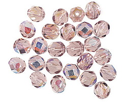 Czech Glass Light Amethyst AB Fire Polished Round 6mm