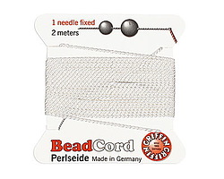 White Griffin Silk Beading Cord Size 8 (0.8mm), 2 meters