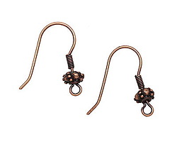 Antique Copper (plated) Bali Earwire