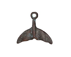 Mykonos Copper (plated) Patina Whale Tail 23x20mm