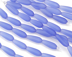 Light Sapphire Beach-Style Glass Teardrop 18x6mm