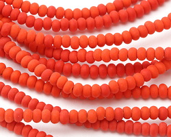 Opaque Orange Beach-Style Glass Rondelle 3x5mm