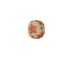 Golem Studio Coral Flowers Carved Ceramic Round Bead 12x13-14mm