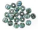 Czech Glass Amazon w/ Bronze Wash Large Hole Melon Round 8mm