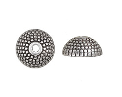 Antique Silver (plated) Lychee Bead Cap 6x12mm
